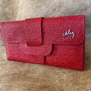 Red genuine leather wallet